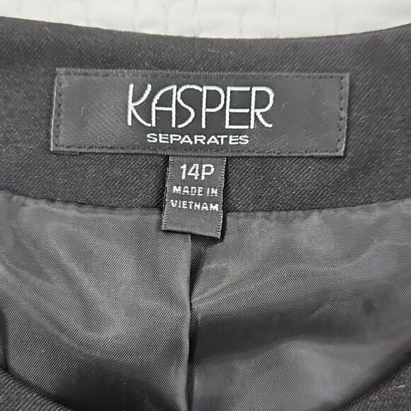 Kasper Separates Blazer Women's 14P Chartreuse Performance 4 Button EUC Workwear - Picture 7 of 15